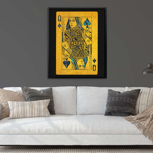Abalone Queen of Spades - Wall Art in Black Frame