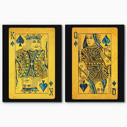 Abalone Royal Spades Cards - Wall Art in Black Frame
