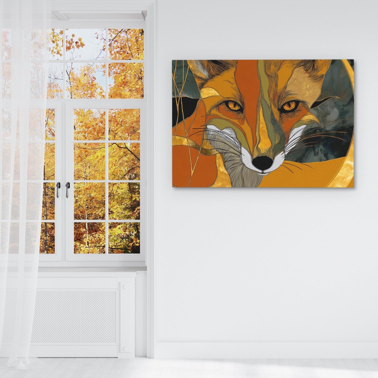 Amber Fox Portrait - Luxury Wall Art
