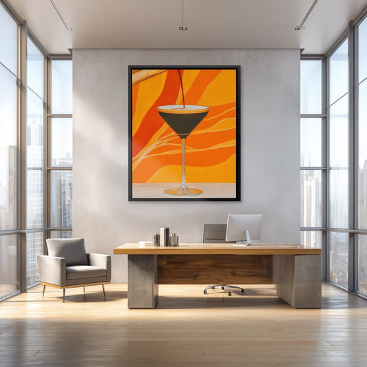 Amber Hour Martini - Luxury Wall Art