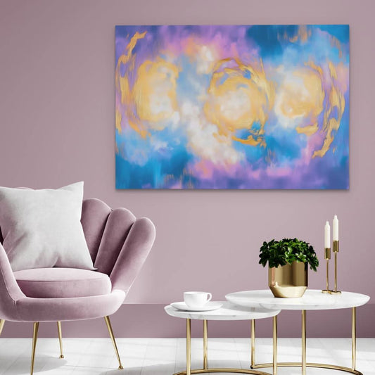 Angelic Sky Lights - Abstract Wall Art in Black Frame
