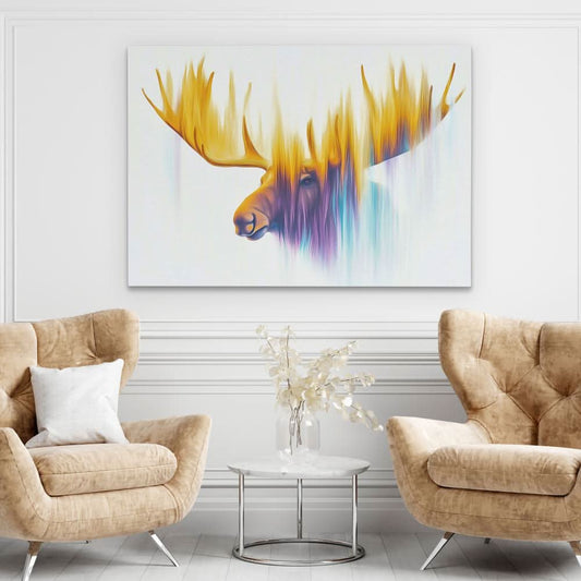 Antlers of the Aurora - Abstract Wall Art in Black Frame