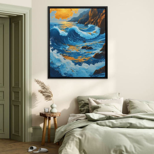 Azul Coastal Bliss - Wall Art in Black Frame
