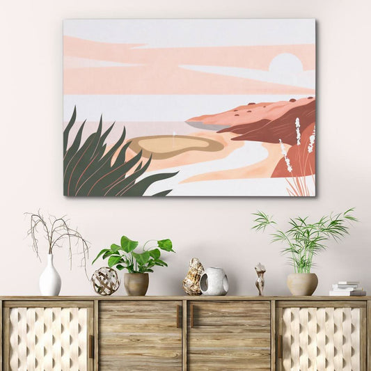 Beachside Greens - Wall Art in Black Frame