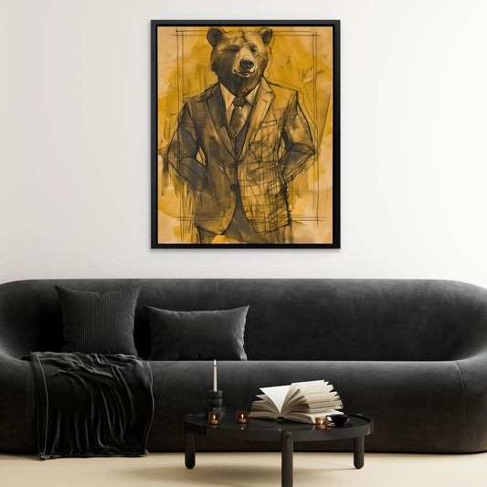 Bearish Broker - Wall Art in Black Frame