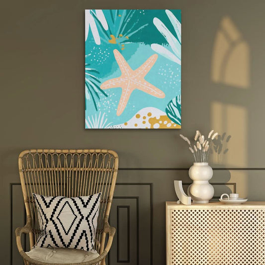 Beneath the Tides - Modern Wall Art in Black Frame