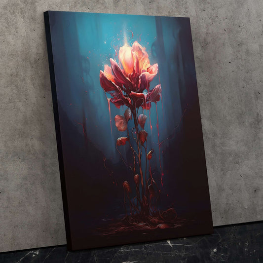 Blossoming Petals - Surrealism Wall Art in Black Frame