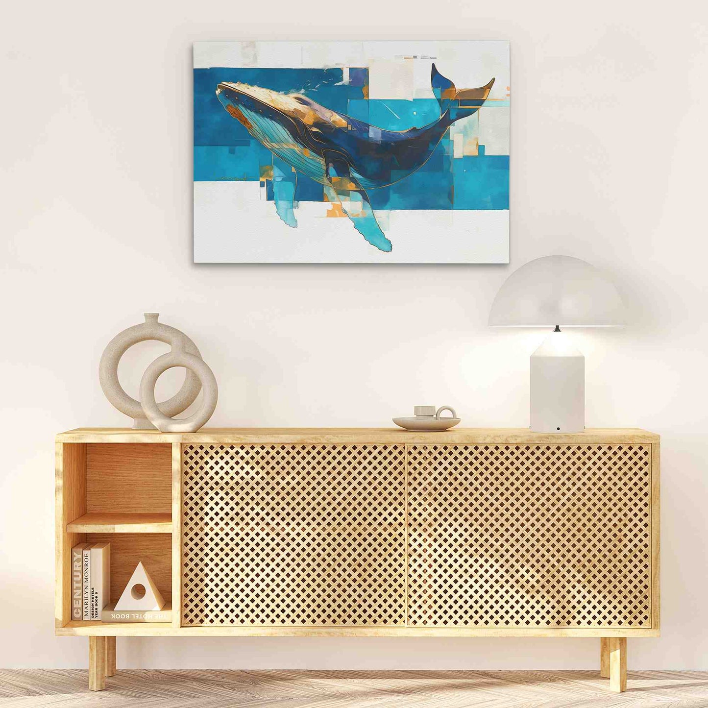 Blue Humpback Whale - Abstract Wall Art Print