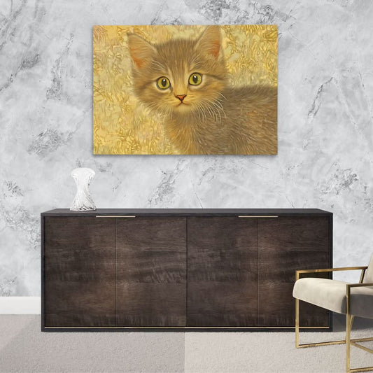 Brown Whiskers - Wall Art in Black Frame