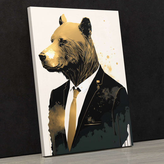Business Bear - Wall Art in Black Frame