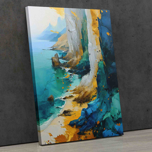 Calm Coastline - Abstract Wall Art in Black Frame