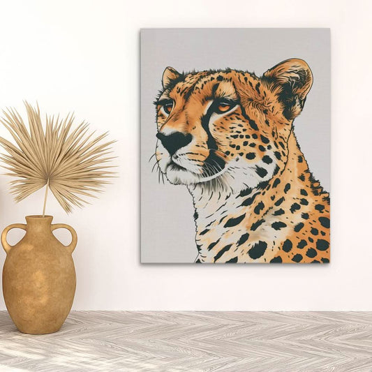 Cheetah Array - Modern Wall Art in Black Frame