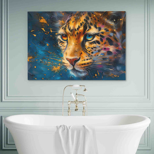 Cheetah in Moonlight - Wall Art in Black Frame