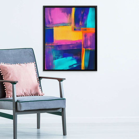 Chromatic Pulse - Abstract Wall Art in Black Frame