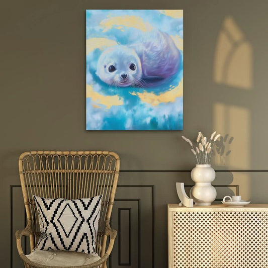 Cloudy Ocean Eyes - Wall Art in Black Frame
