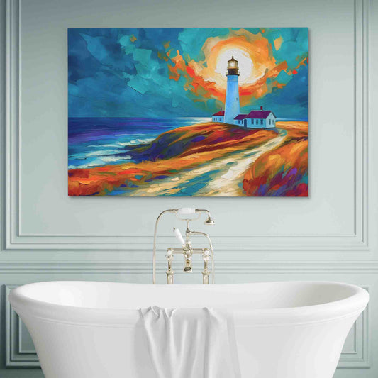 Coastal Guide - Surrealism Wall Art in Black Frame