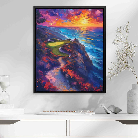 Coastal Par 3 - Wall Art in Black Frame