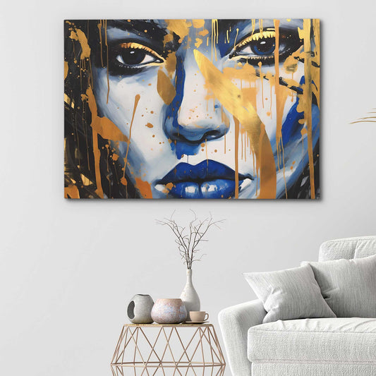 Cobalt Serenity - Abstract Wall Art in Black Frame
