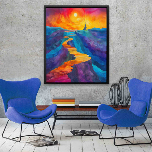 Colorful Harmony - Abstract Wall Art in Black Frame