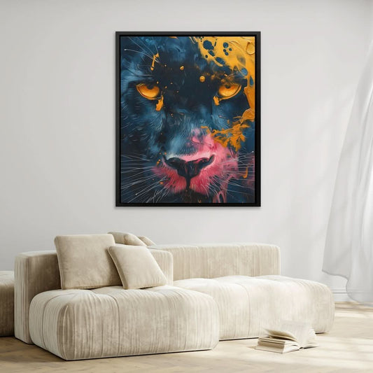 Cosmic Guardian - Abstract Wall Art in Black Frame