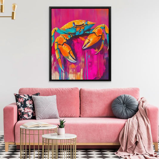 Crab And Claws - Wall Art in Black Frame