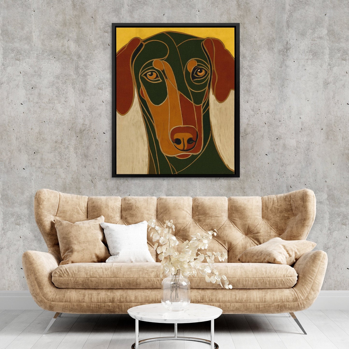 Dachshund in Stained Glass - Luxury Wall Art