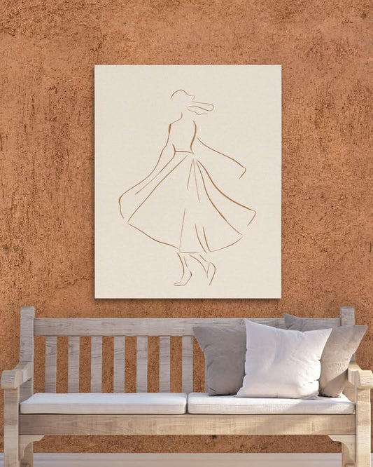 Dancing Figure - Figurative Wall Art in Black Frame