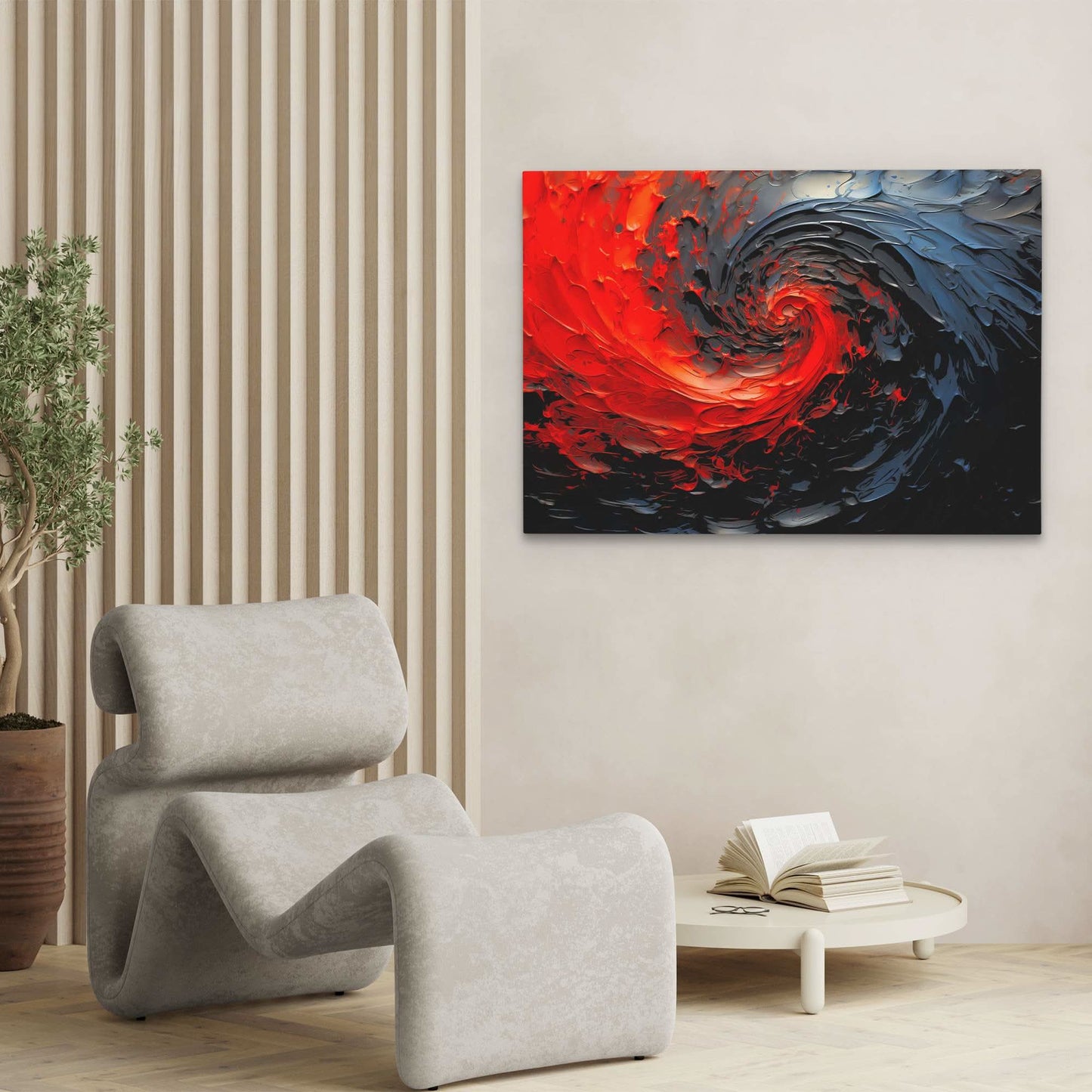 Dark Red Swirl - Abstract Wall Art Print