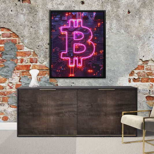 Decentralized Coin - Abstract Wall Art in Black Frame