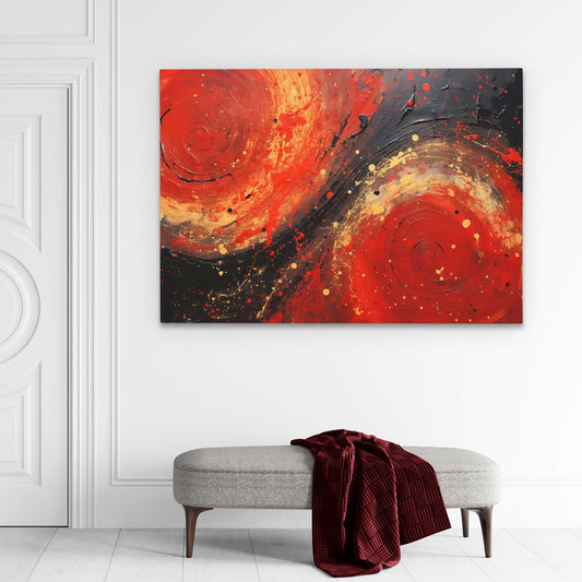 Deep Ruby - Abstract Wall Art in Black Frame