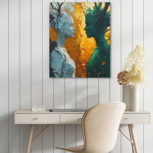 Dichotomy of Nature - Abstract Wall Art in Black Frame