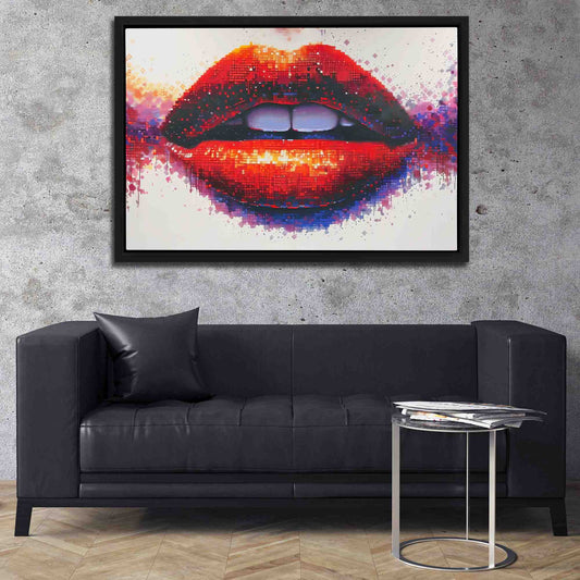 Digital Kiss - Wall Art in Black Frame