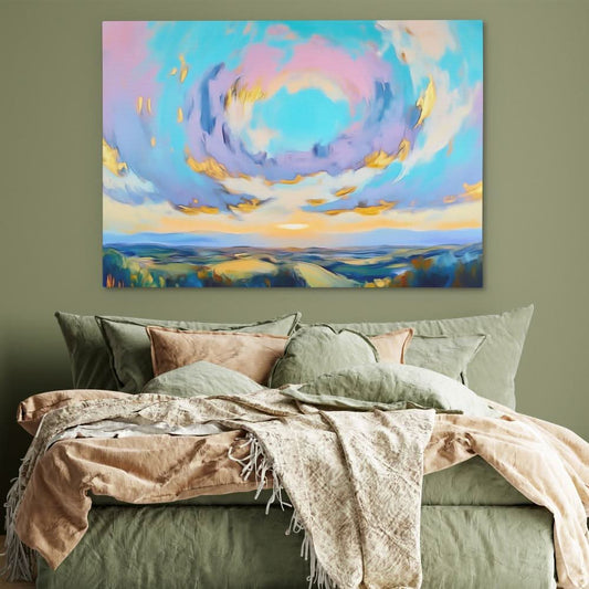 Divine Skies - Surrealism Wall Art in Black Frame