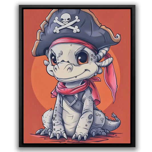 Dragon Pirate - Fantasy Wall Art in Black Frame