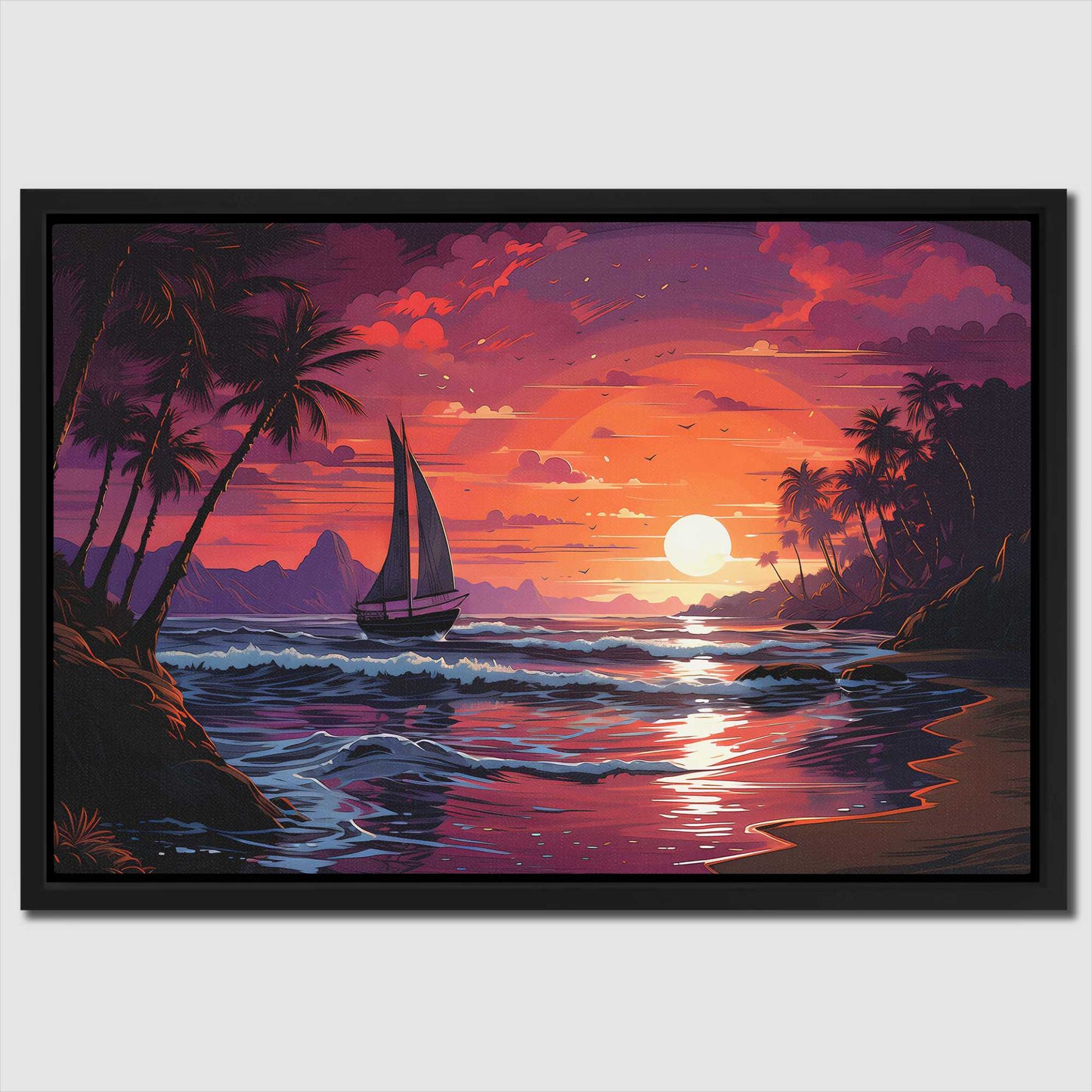 Dream Wave Sunset - Vaporwave Wall Art Print