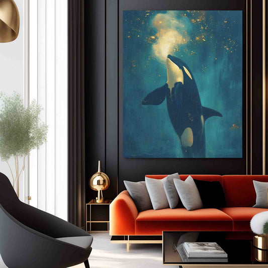 Dreaming of Orcas - Wall Art in Black Frame
