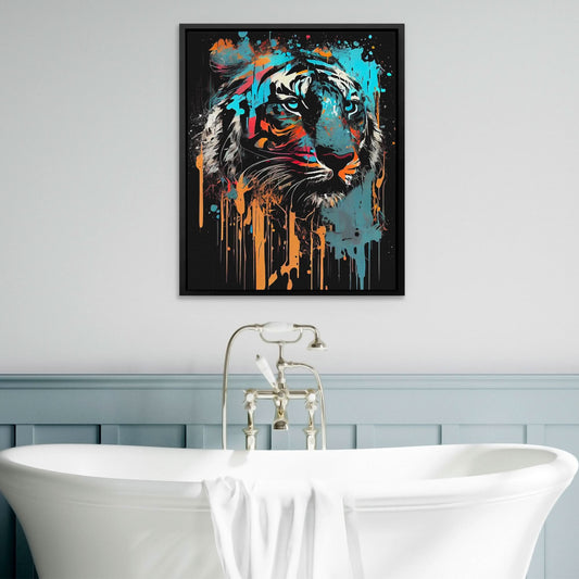Dripping Stripes - Pop Art Wall Art in Black Frame