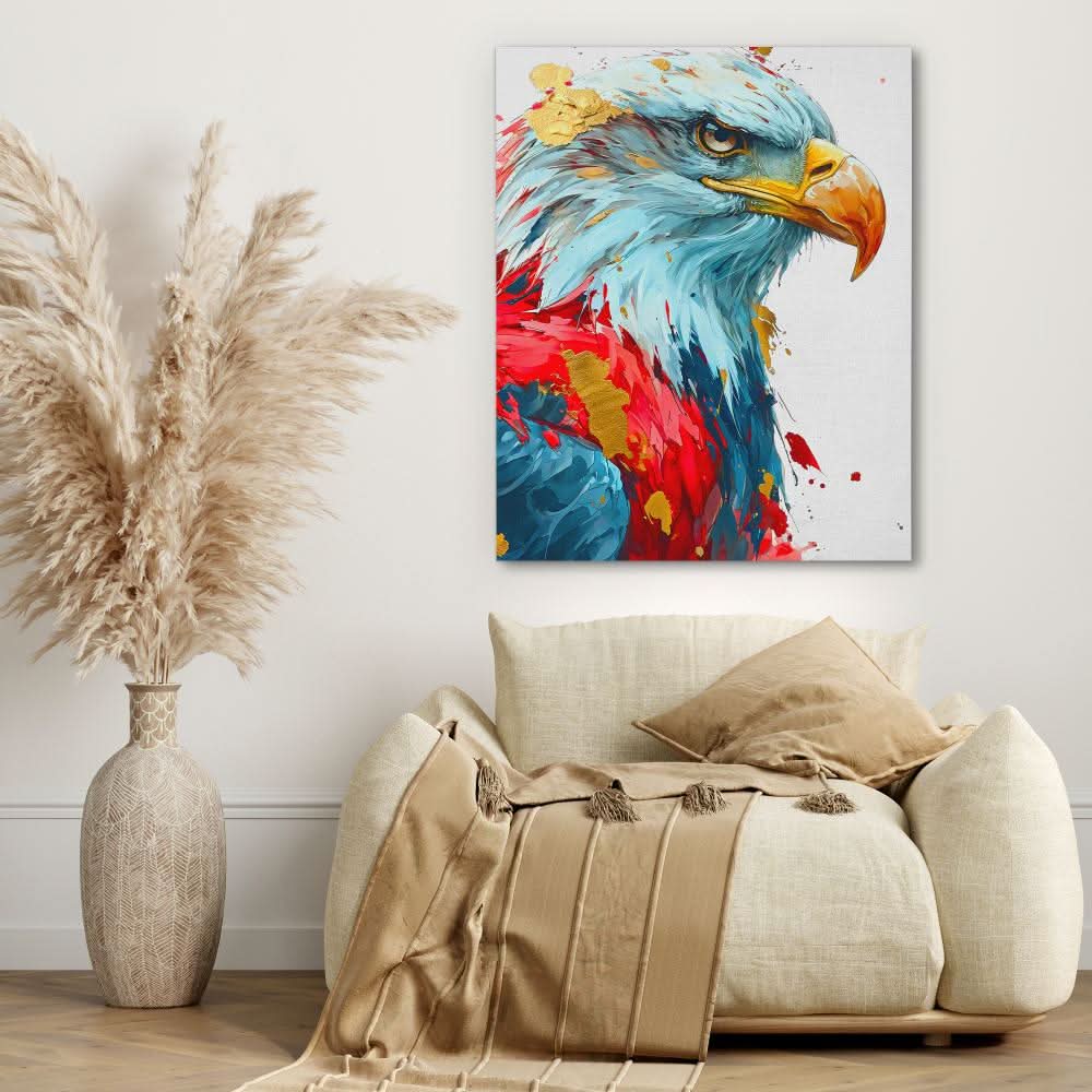 Eagle's Spirit - Blue Wall Art for Living Room