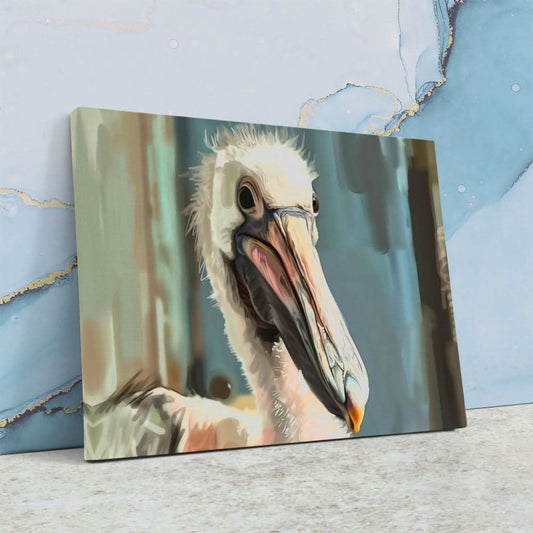 Elegant Pelican - Wall Art in Black Frame