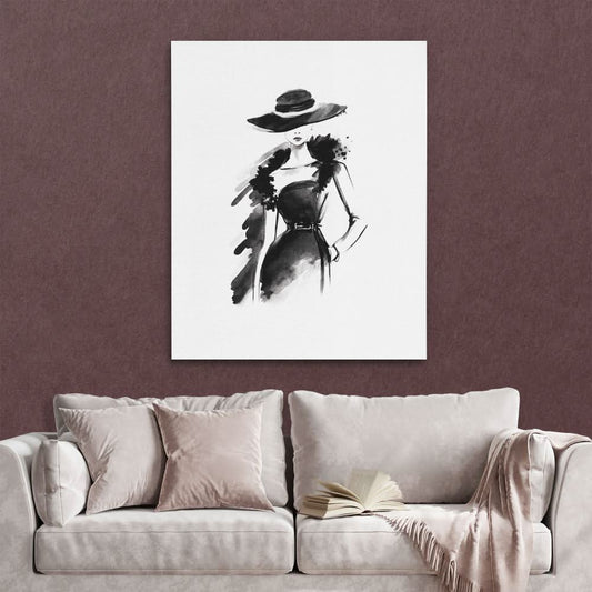 Elegant Woman - Wall Art in Black Frame