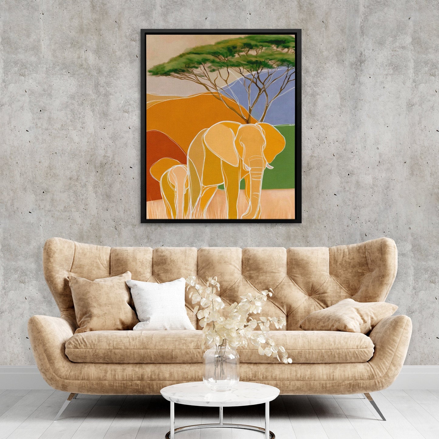 Elephant Golden Hour - Luxury Wall Art