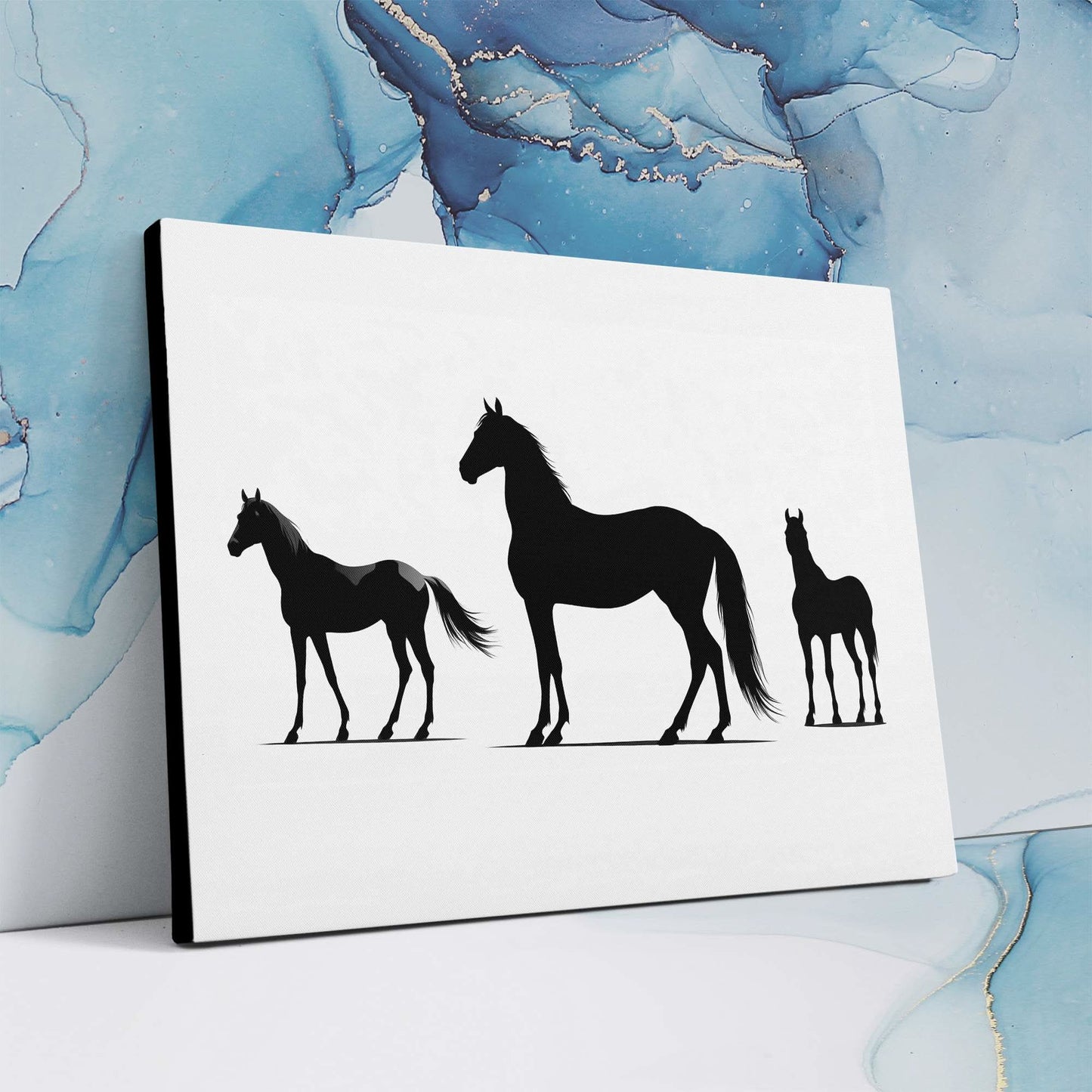Equestrian Silhouettes - Minimalist Wall Art Print