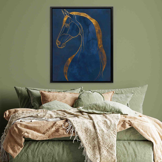 Equine Dreams - Minimalist Wall Art in Black Frame