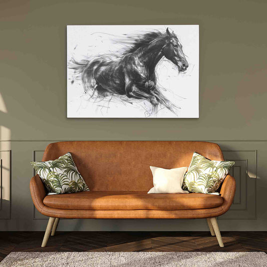 Equine Elegance - Abstract Wall Art in Black Frame
