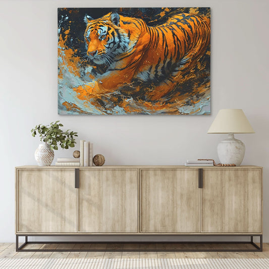 Eternal Tiger - Wall Art in Black Frame