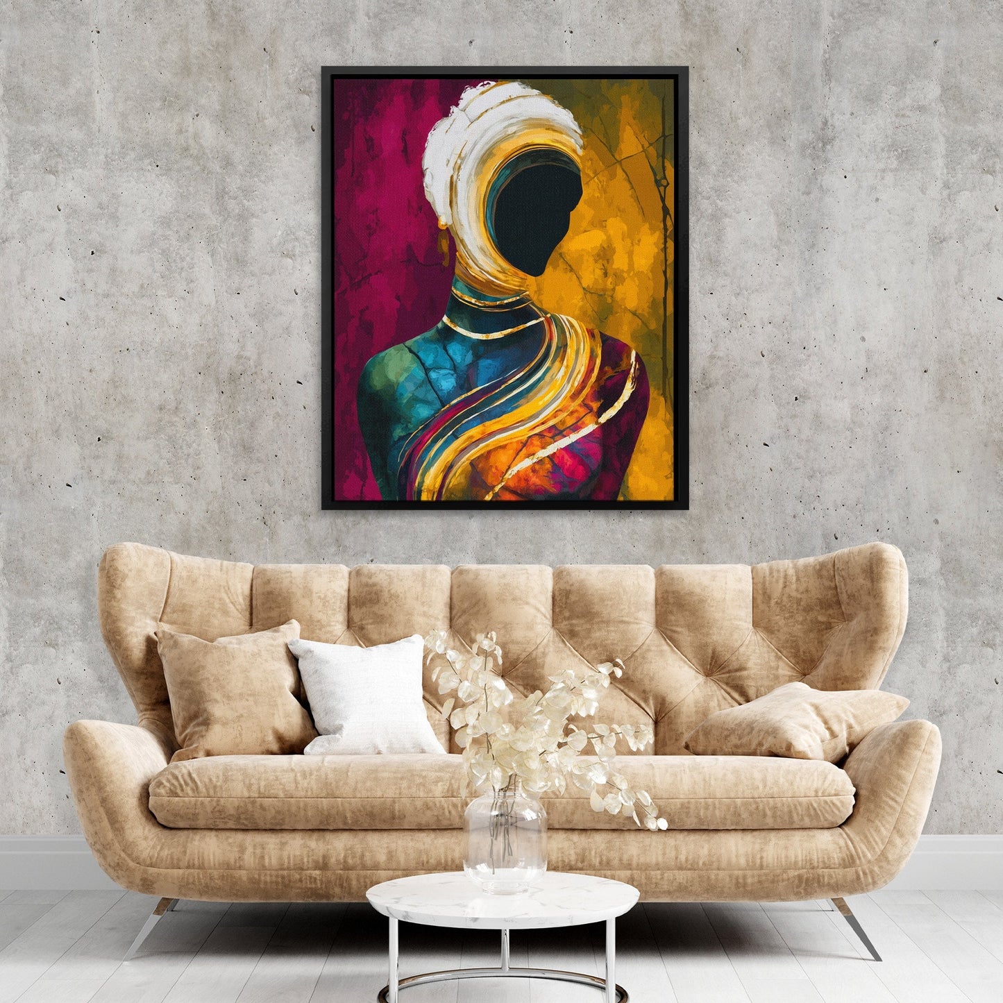 Faceless Golden Dreamer - Luxury Wall Art