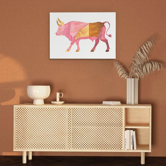 Fancy Bull - Contemporary Wall Art in Black Frame