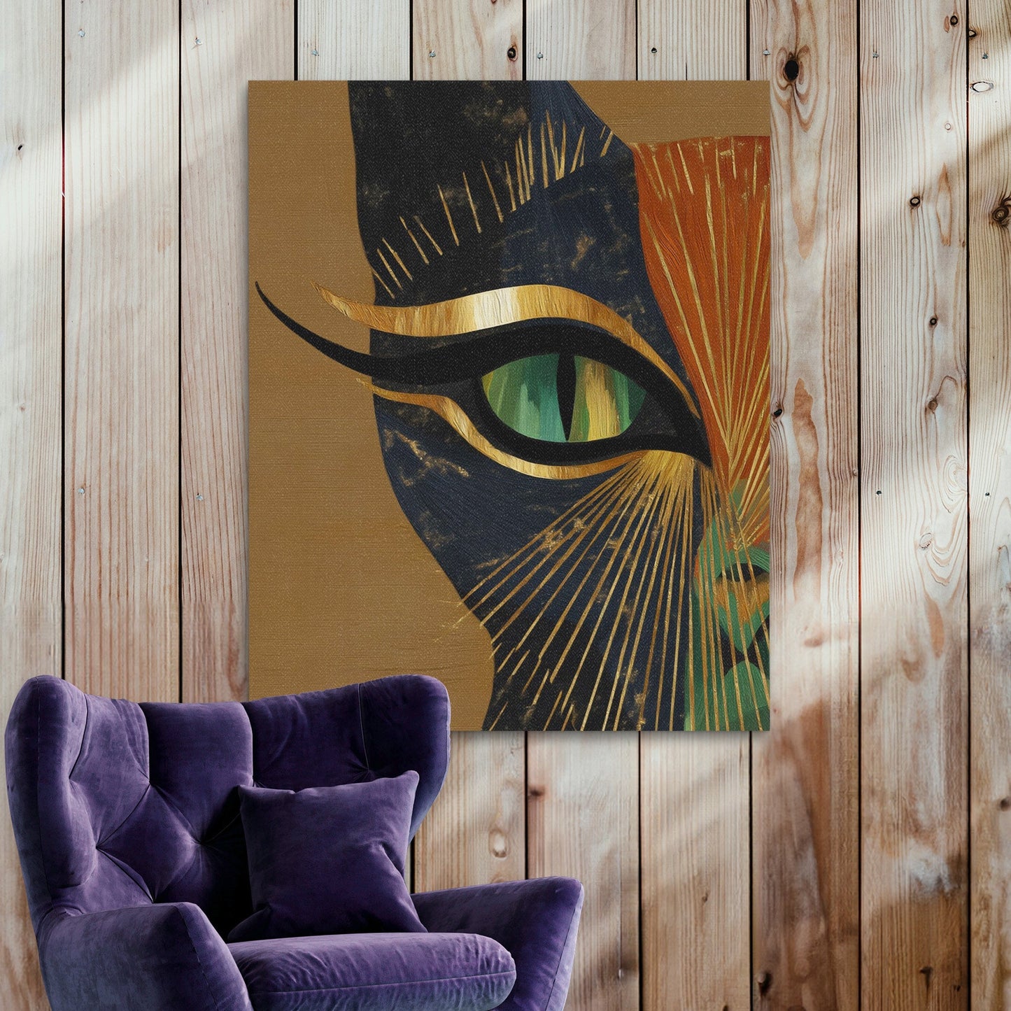 Feline Fire Eye - Luxury Wall Art