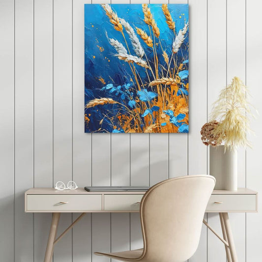 Field of Gold - Wall Art in Black Frame