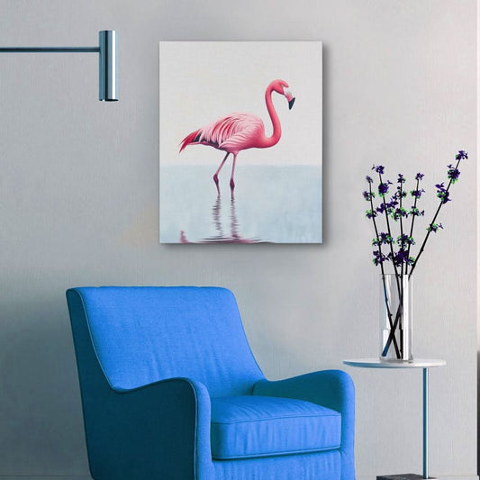 Flamingo Mirage - Wall Art in Black Frame